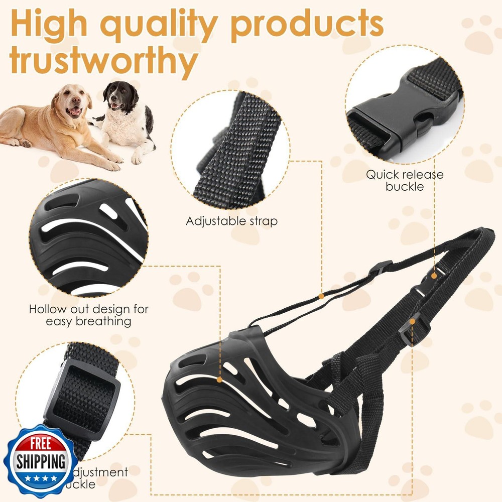 KnJuLee Dog Muzzle, Silicone Dog Muzzle, Durable, Breathable, Anti Bite, Anti