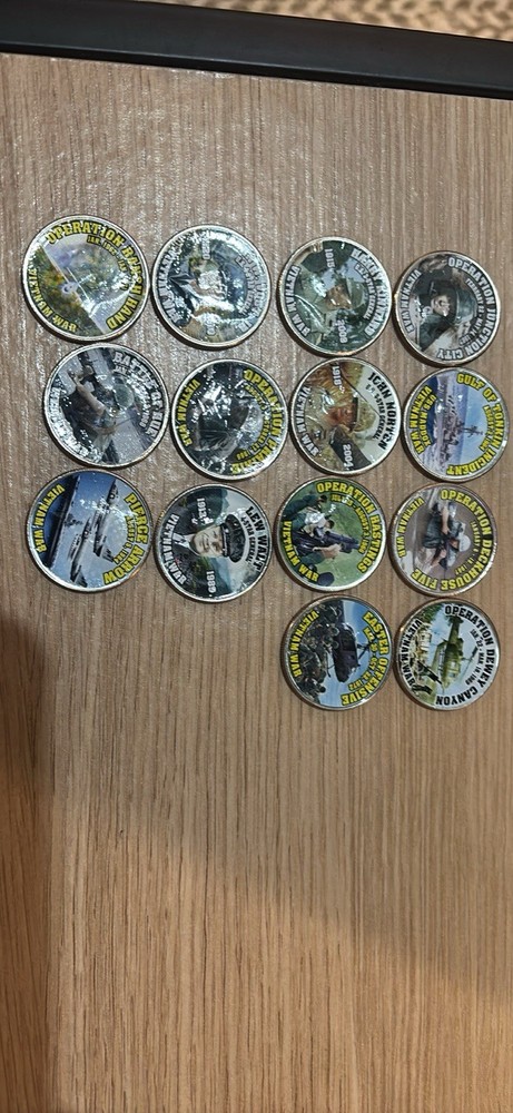 Vietnam War Painted Half Dollar Coins