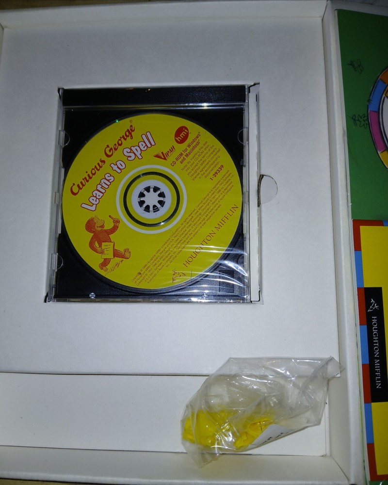 Curious George Learns to Spell CD-ROM PC Game, Board G. & User's Guide Win98 MAC