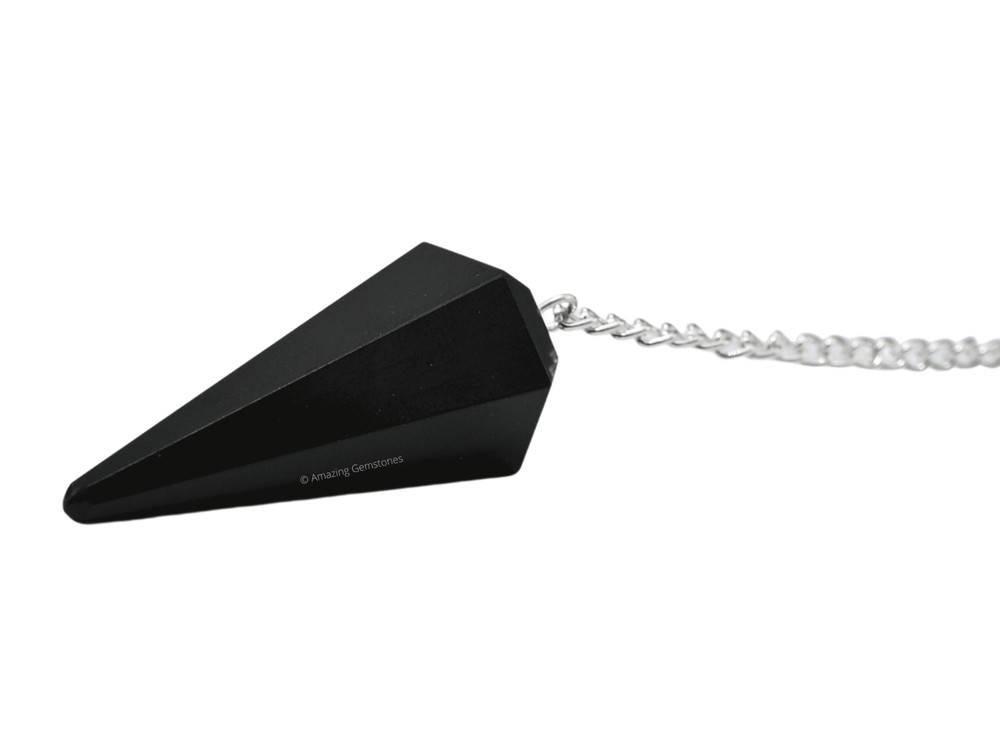 Black Obsidian Dowsing Crystal Pendulum
