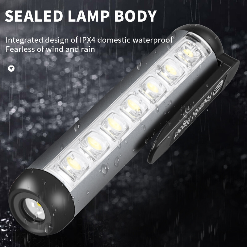 Mini LED Magnetic Rechargeable Penlight COB Flashlights Work Light Pocket Light