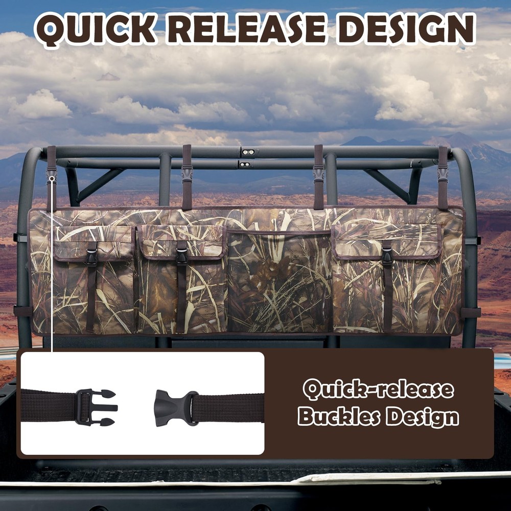 Double Rack for UTV, Quick Release Double UTV Bag Rack, UTV Holder for Huntin...