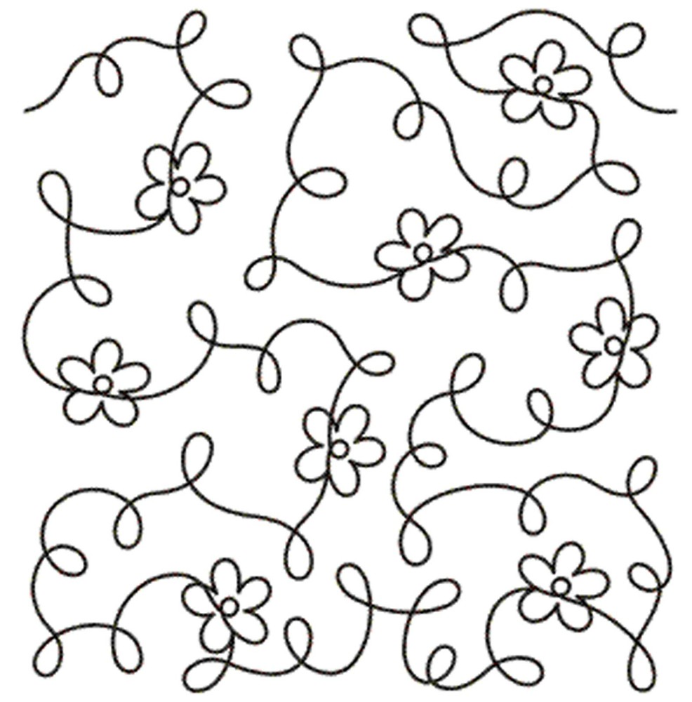 Floral Quilting Stencil Primrose Flower Pattern Continuous Line Stipple Stencils