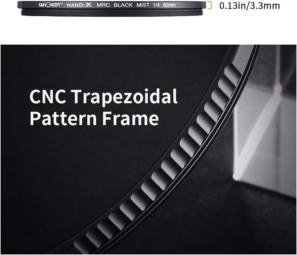 K&F Concept 1/4 Black-Mist Filter Black Diffusion Soft Glow Diffuser Lens Filter