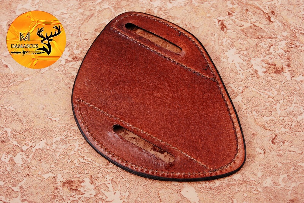 CUSTOM HANDMADE PURE COW LEATHER SHEATH FOR FIXED BLADE & FOLDING KNIFE 1307