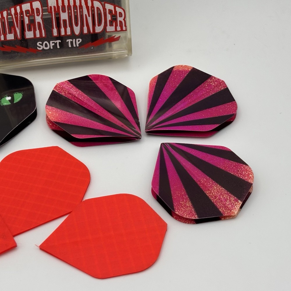 Silver Thunder Soft Tip Darts with Accessories - See Photos