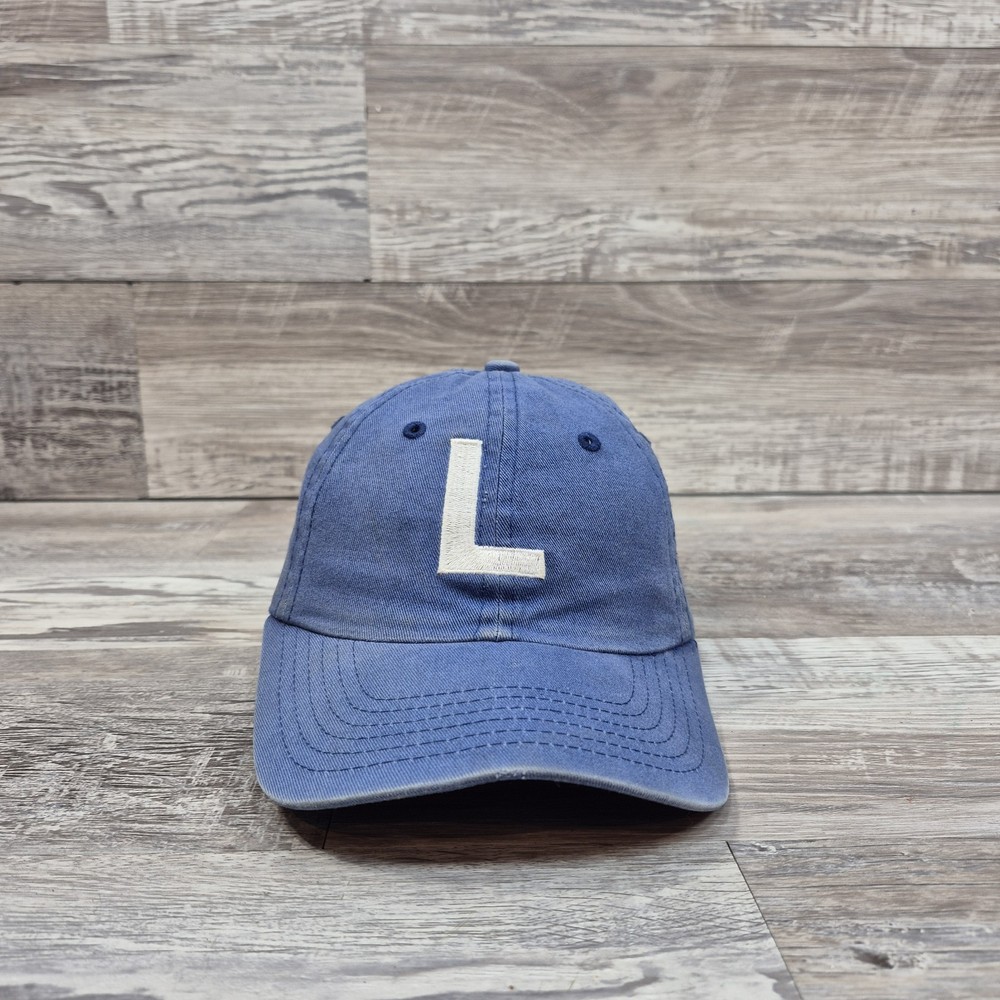 Initial L Blank Blue Hat Cap Youth Boys Adjustable Strapback