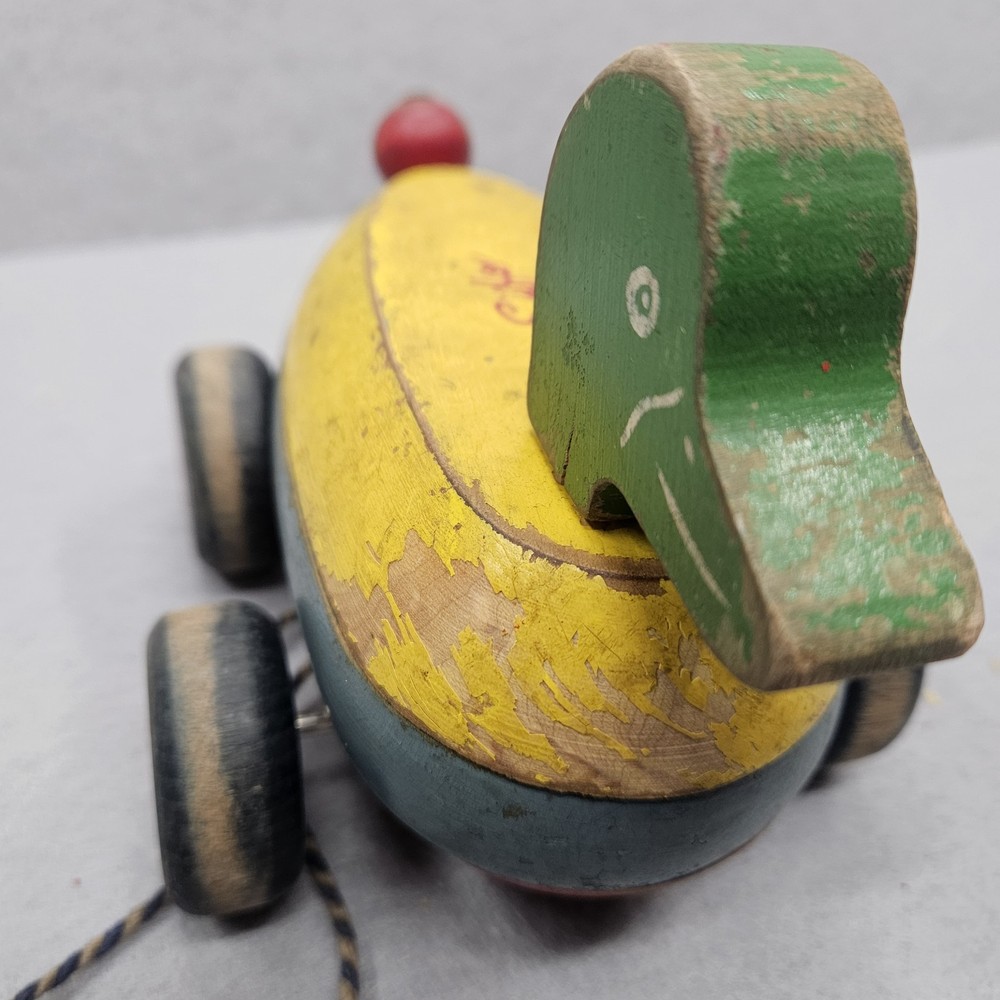 Vintage Sifo Pull Duck Wooden 1960’s With Pull String
