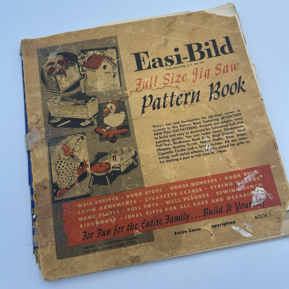 1951 Easi-Bild Full Size Jig Saw Pattern Book