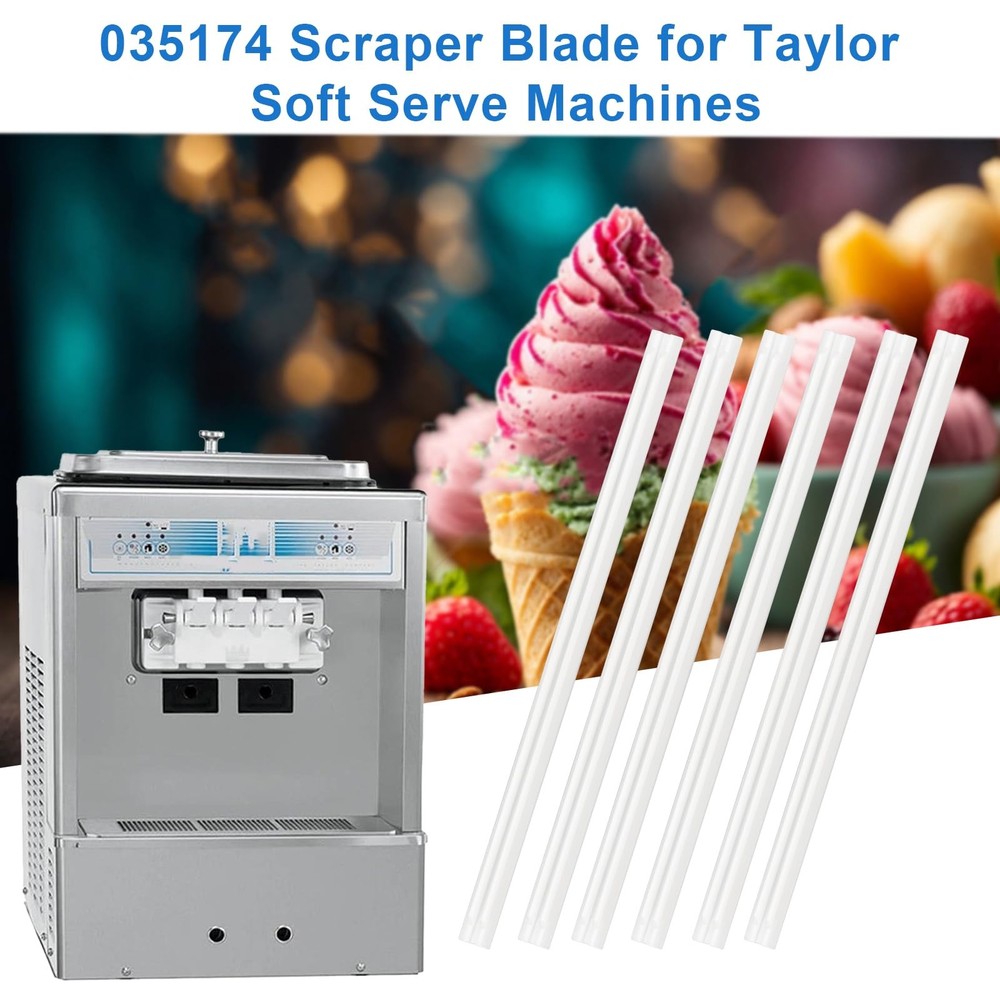 "17" Replacement Scraper Blade for Soft Serve Machines - 10 Pack"