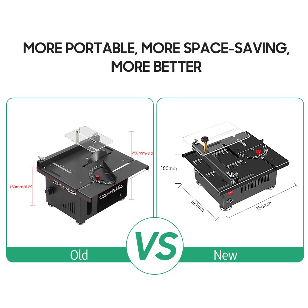Multifunctional Mini Table Saw Speed Angle Adjustable for Wood Plastic Cutting