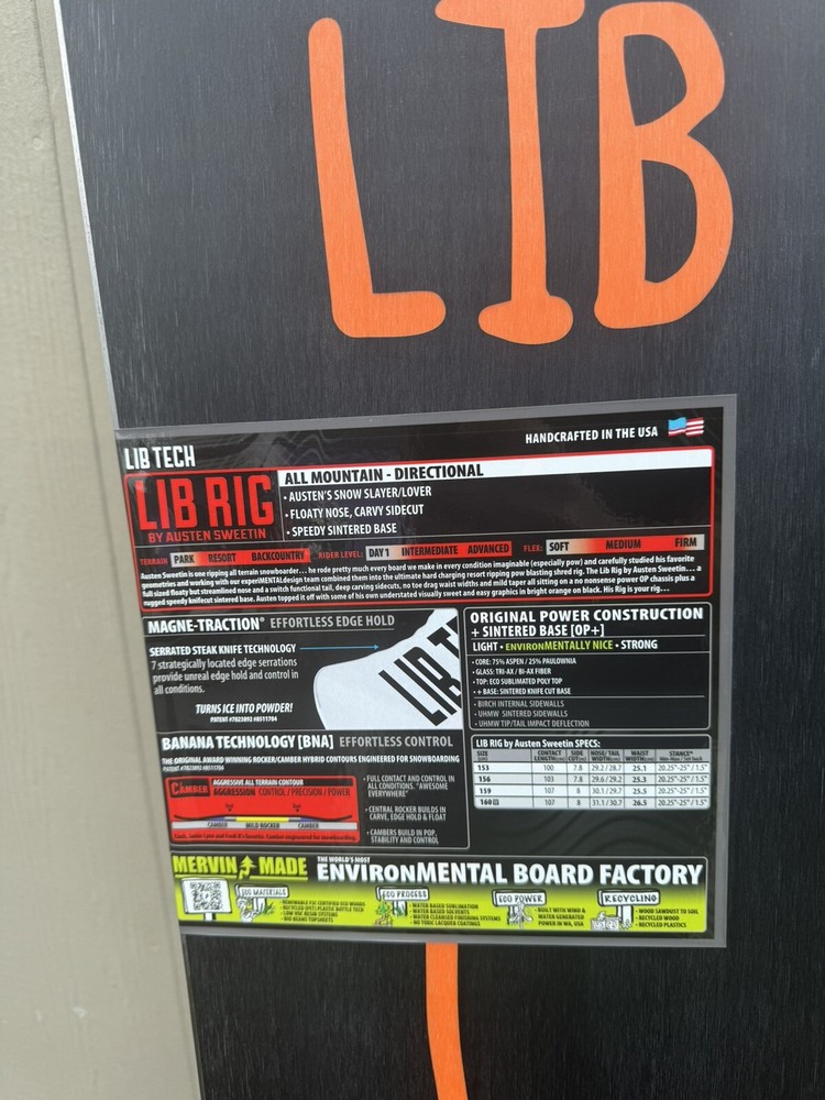 Lib Tech Lib Rig Snowboard 2024 156 Billy Goat Temple Cummins