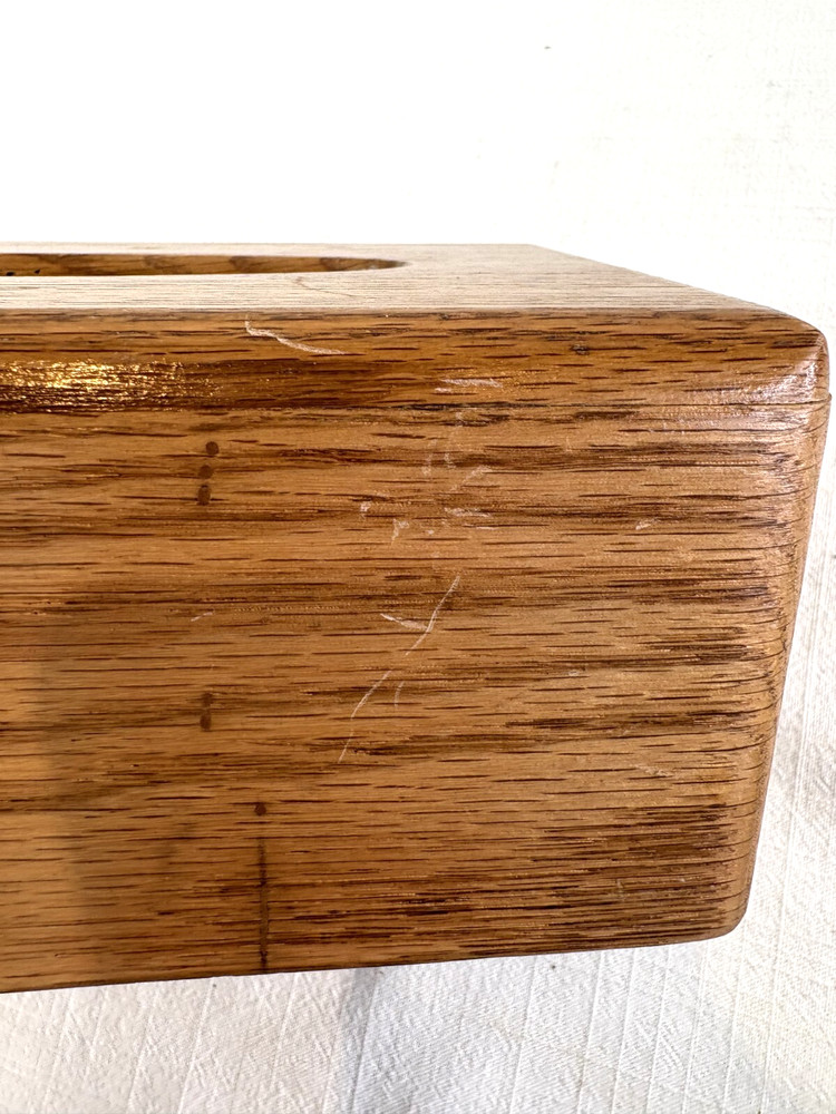 Vintage Solid Oak Wooden Tissue Holder Cover Rectangle