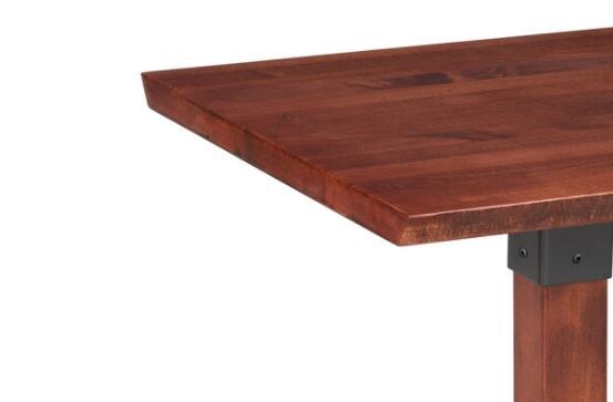30" x 96" Rectangular Solid Wood Live Edge Restaurant Table Top in Mahogany Wood