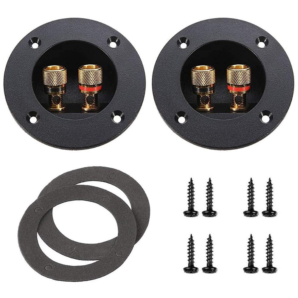 2 Pcs Black 3" 2-Way Speaker Box Terminal Binding Posts - DIY Audio Connectors