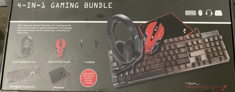 ⚡️Teknmotion 4-in-1 Gaming Bundle PC Gaming Bundle 🆕 Distressed Box ⚠️