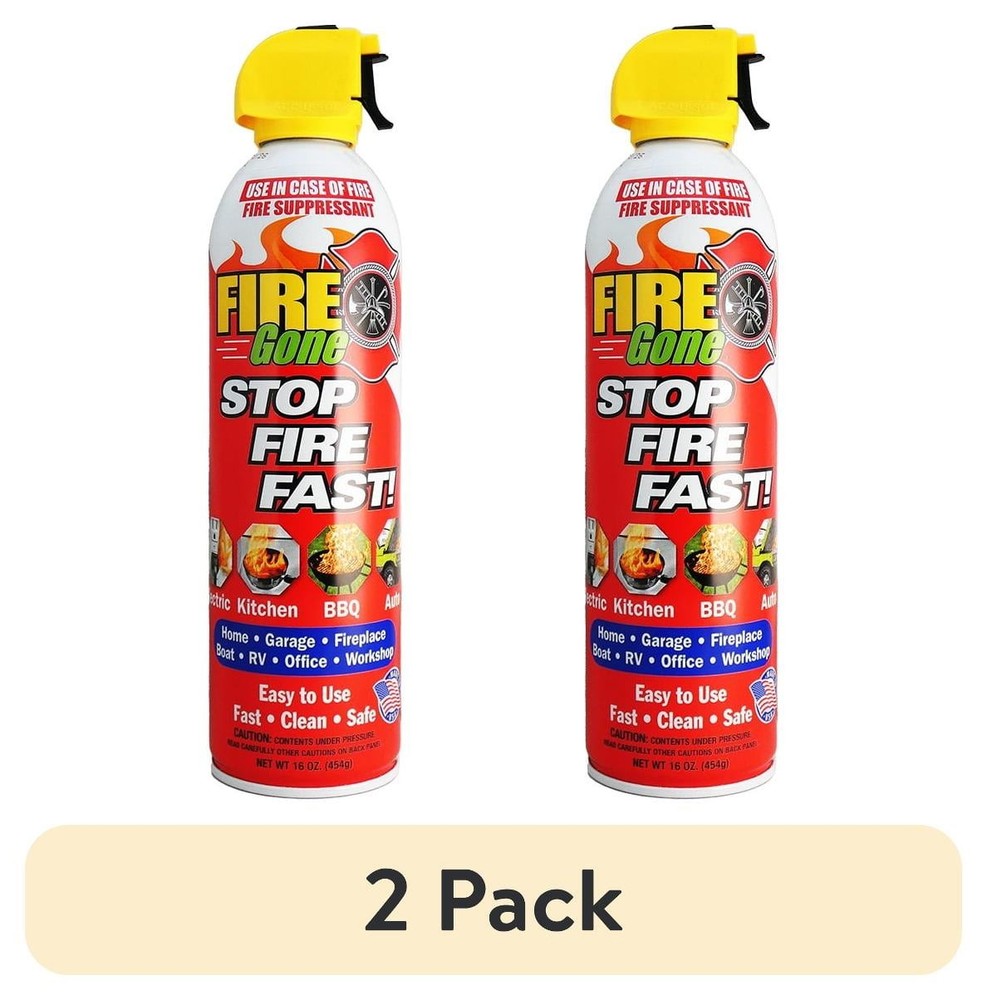(2 pack) Fire Gone 16 oz Fire Extinguishing Spray
