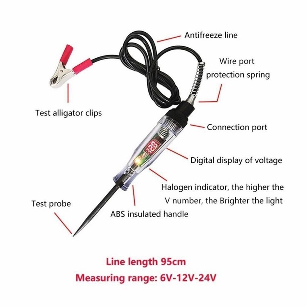 Testing Car Circuit Tester Electrical Electrision LED Light Maintenance