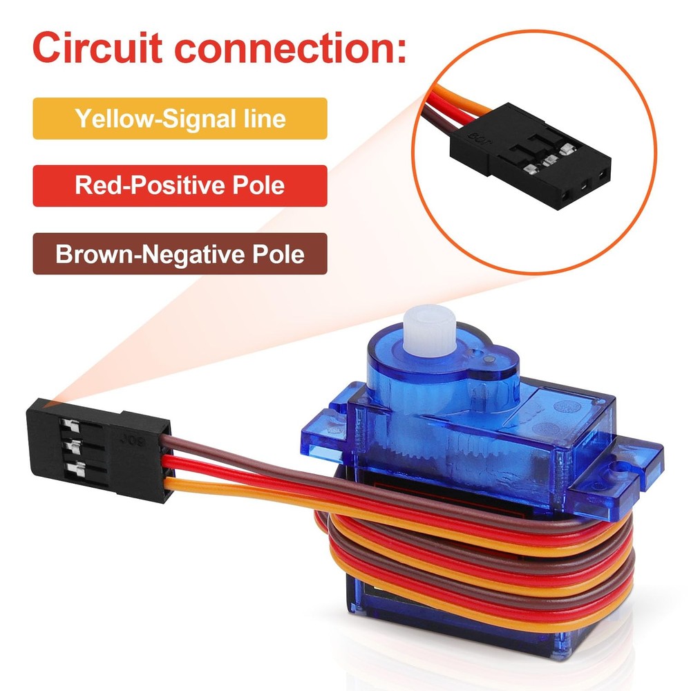 Beffkkip RC Servo 5Pcs SG90 9g Micro Servos for Robot Helicopter Small