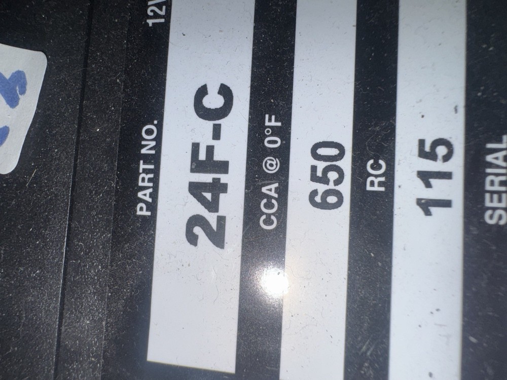 AAA 24F Battery. 650 CCAs 3/25 Sticker