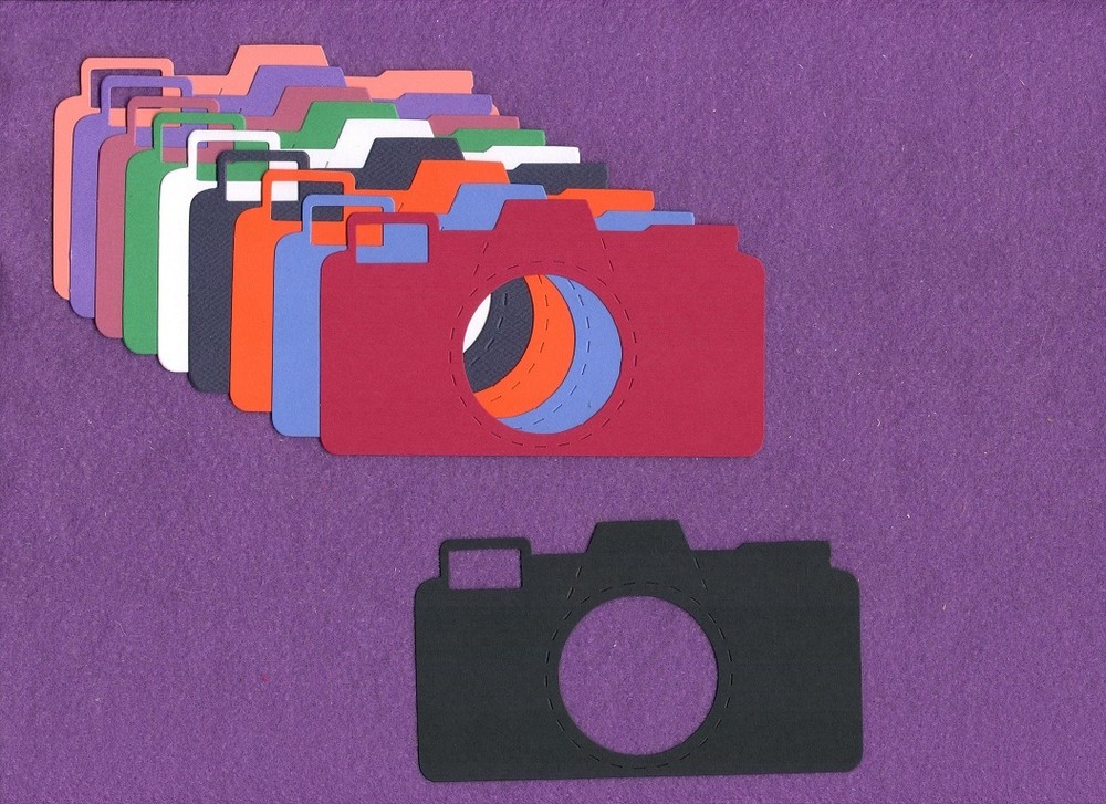 CAMERA die cuts scrapbook cards
