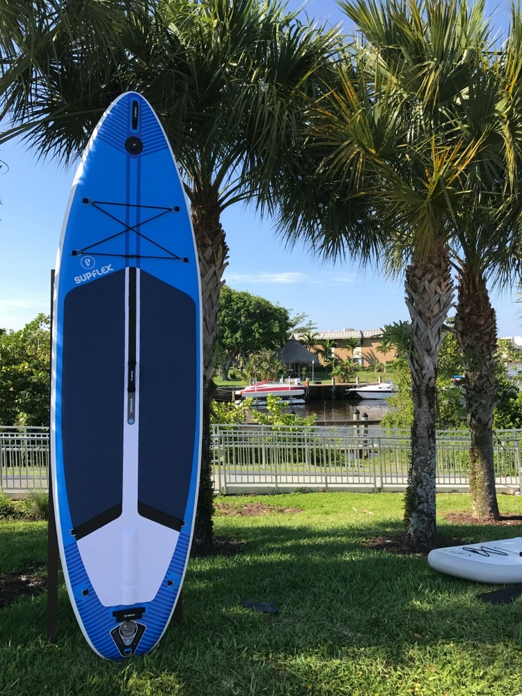 Inflatable Paddle Board crossover 10'2 with pump backpack paddle and leash