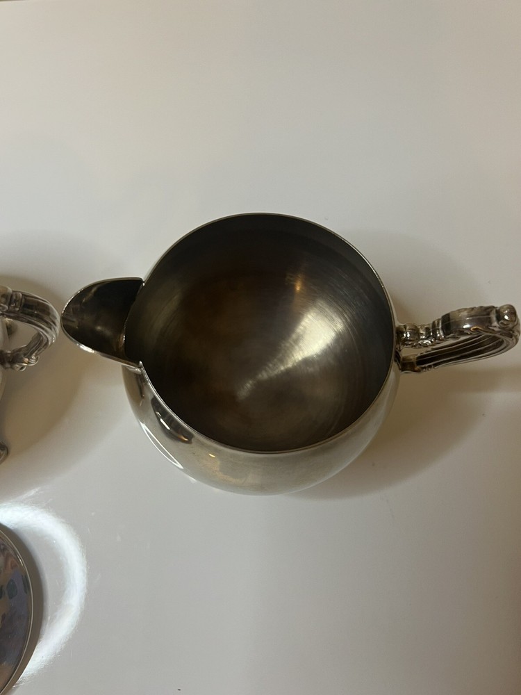 Cream And Sugar Set Footed Vintage Silver Victorian
