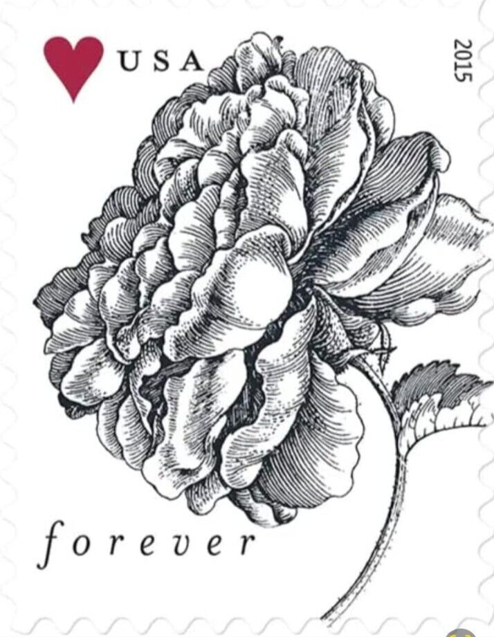 40 FOREVER Stamps 2 SHEETS Vintage Rose Postage