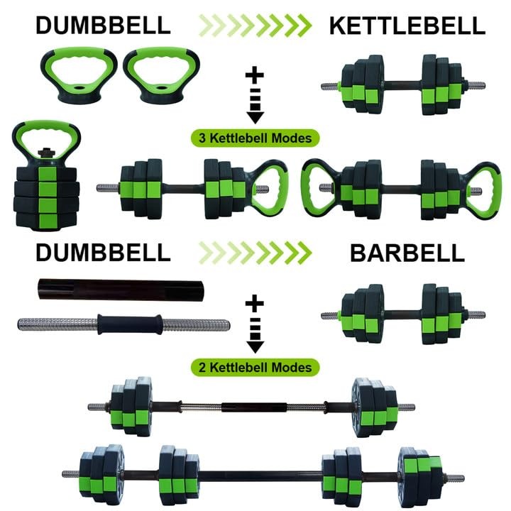 Adjustable Dumbbell Set, 30/44 Lbs Adjustable Weight Set With Iron Handle for...