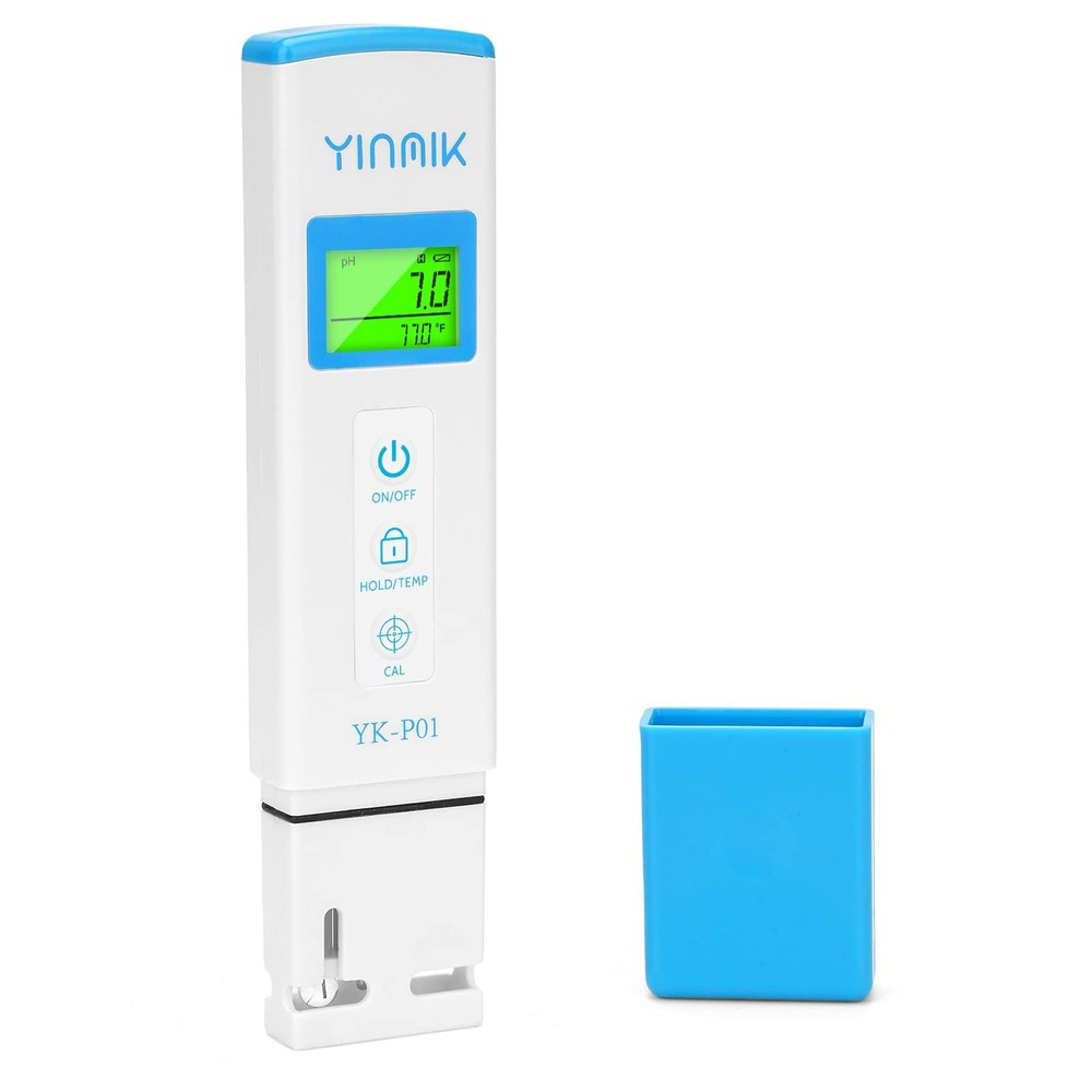 YINMIK pH Meter, Digital Tester for Hydroponics, Temp Blue Meter