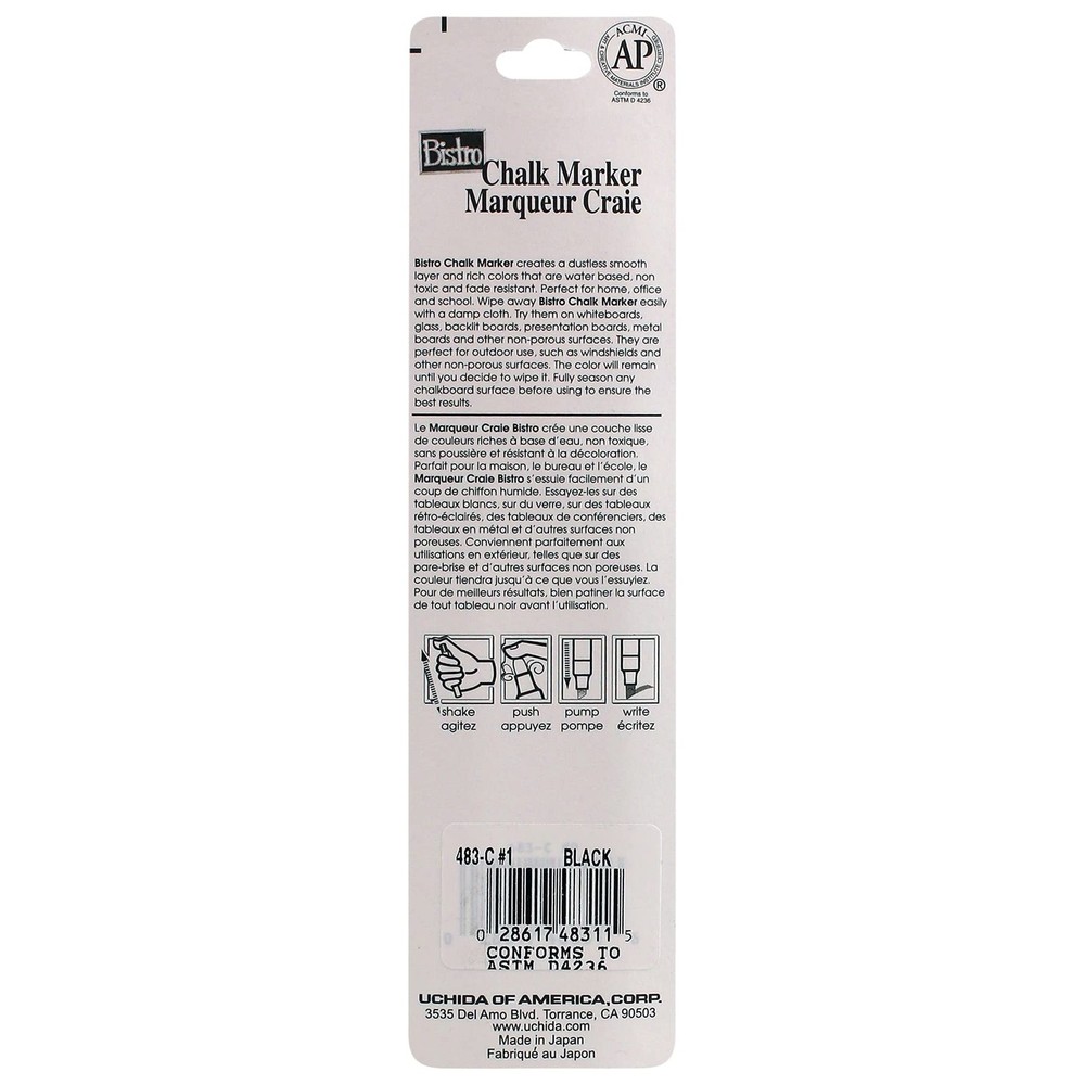 Uchida 483-C-1 Chisel Tip Bistro Chalk Marker Black