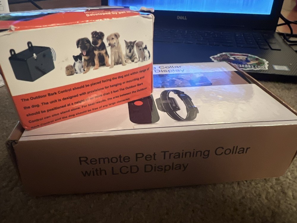Remote pet training collar with lcd display & Outdoor Bark Control! You Get Both