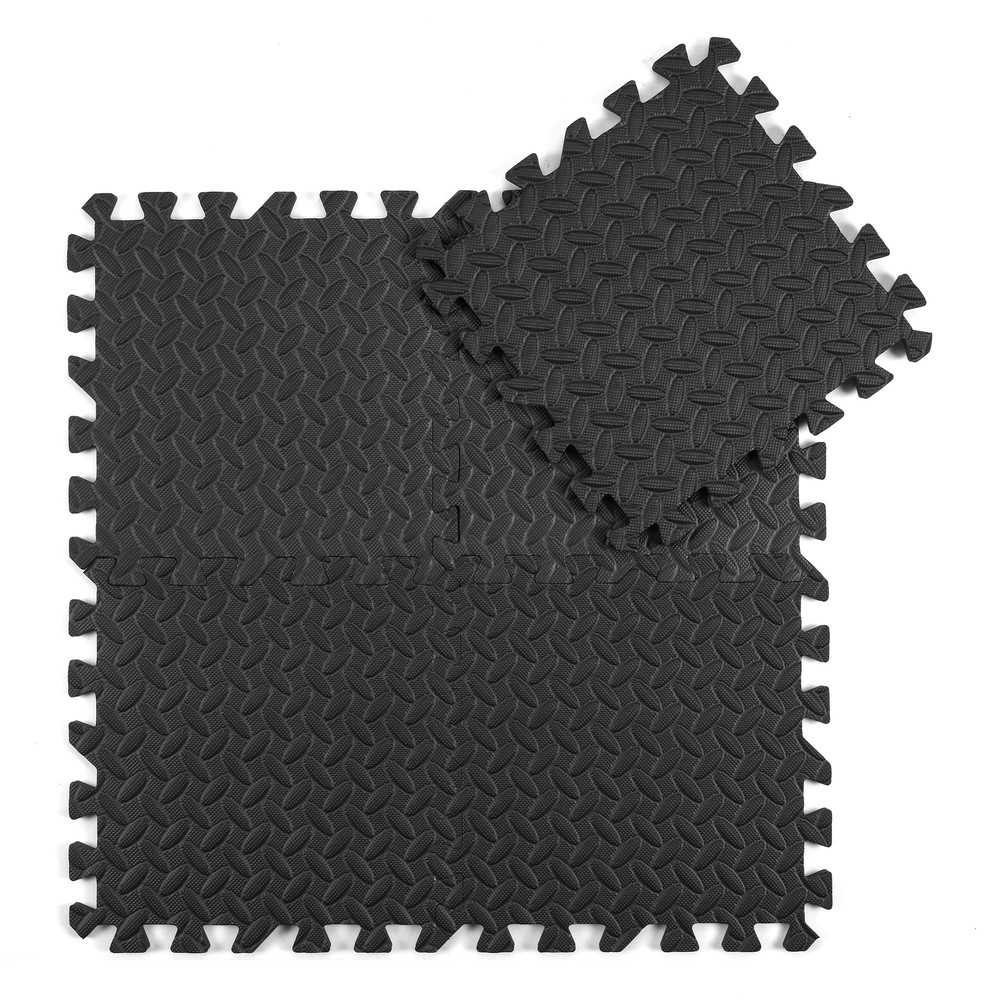 Puzzle Exercise Mat Interlocking Foam Gym Flooring Mat 12 Tile 3/4'' Extra Thick