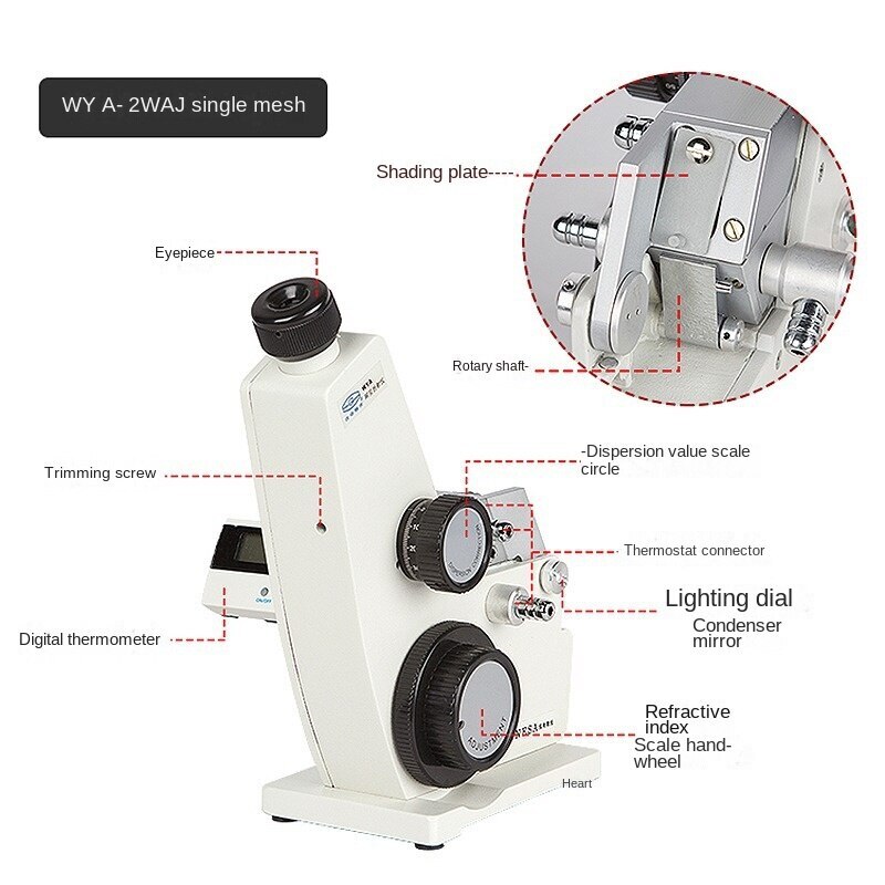 Abbe Refractometer Digital Brix Monochromatic Refractometer Lab Optical Equ