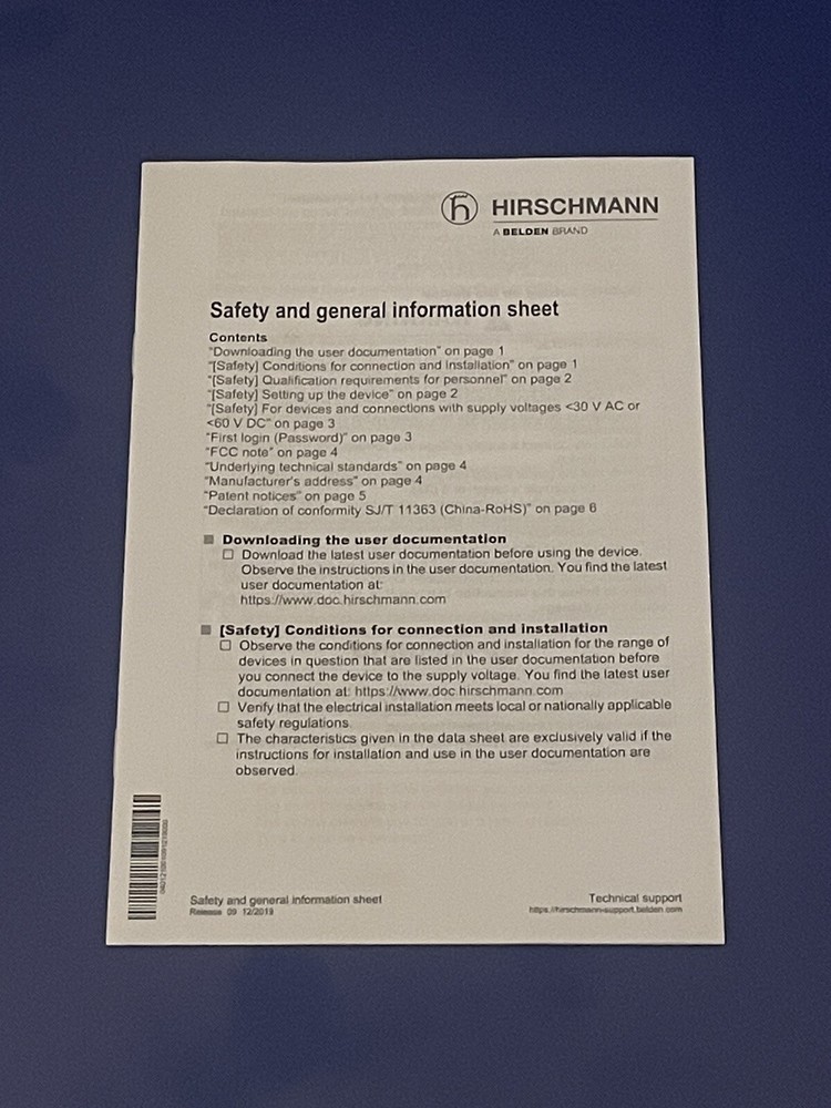 HIRSCHMANN Greyhound GRS1142 Switch Base Unit. No P/S or Modules. Unused.