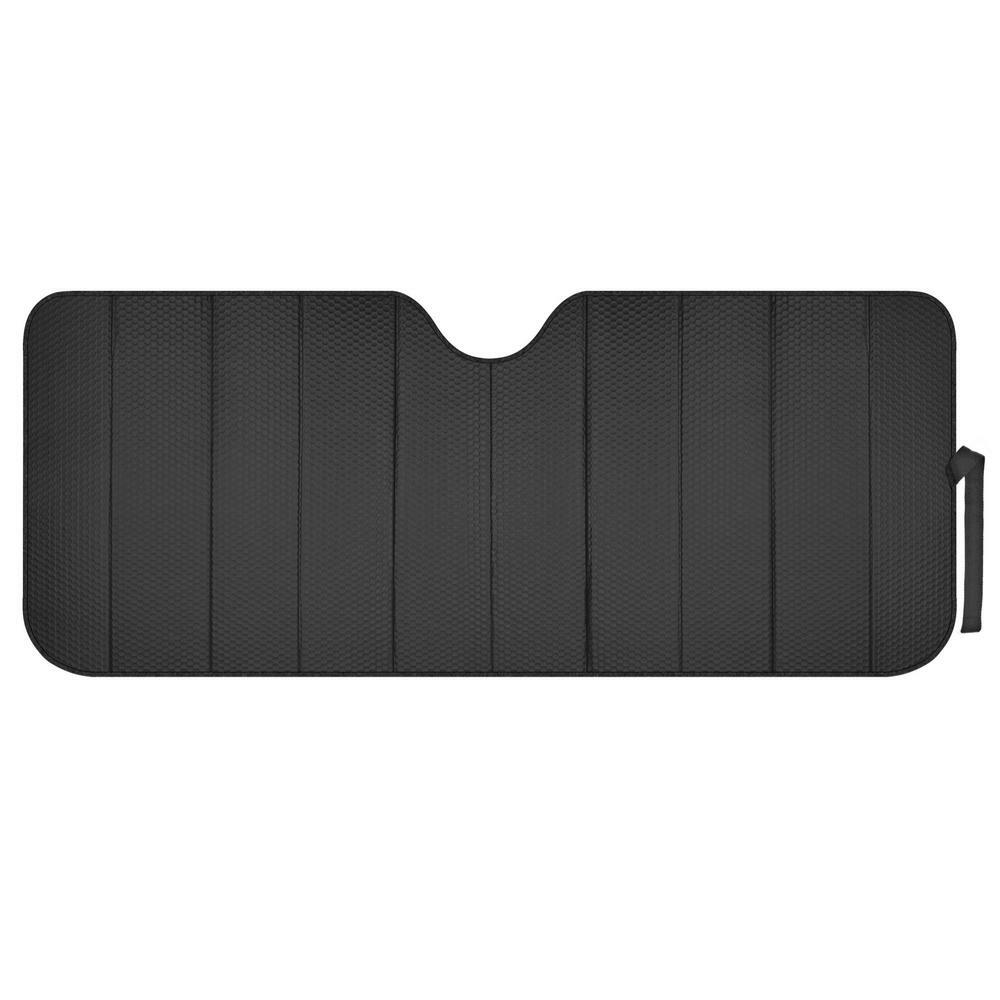 Windshield Reversible Shade Standard Auto Sunshade Foldable Metallic Black