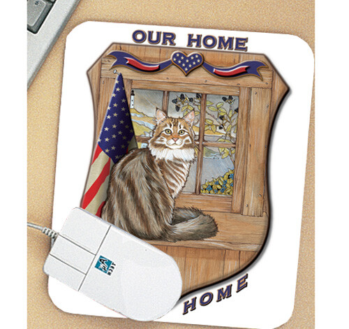 Maine Coon Cat Patriot Mouse Pad