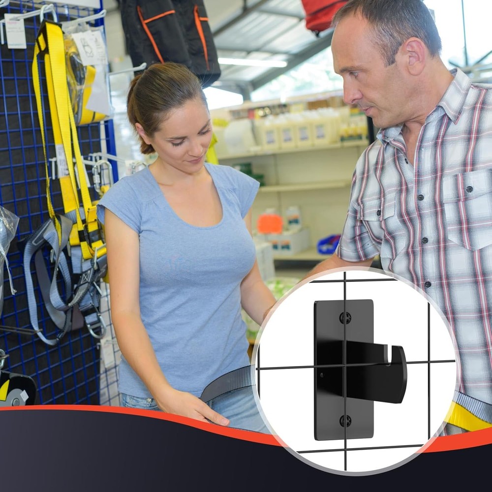 8 Pcs Gridwall Mount Brackets with Screws, for Grid Black