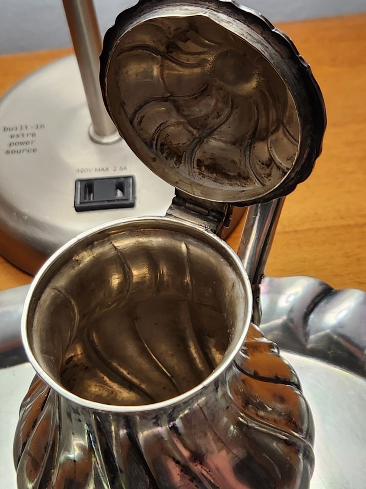 4 PIECE ADOLF MAYER HEAVY SOLID SILVER TEA SET FRANKFORT 1890 44 OZ ANTIQUE