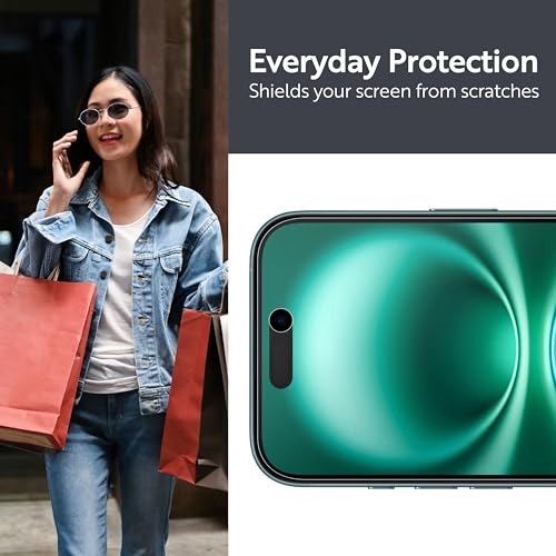 2 Pack for iPhone 16 Screen Protector Case iPhone 16 6.1" Case Friendly