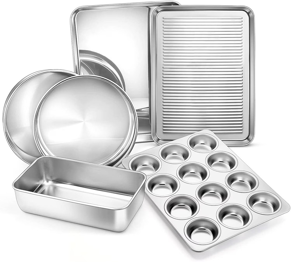6-Piece Nonstick Bakeware Set, Stainless Steel Baking Pans Set for Oven, Include