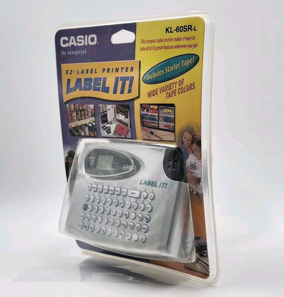 New Casio EZ- Label IT! KL-60SR-L Compact Tape System Label Maker