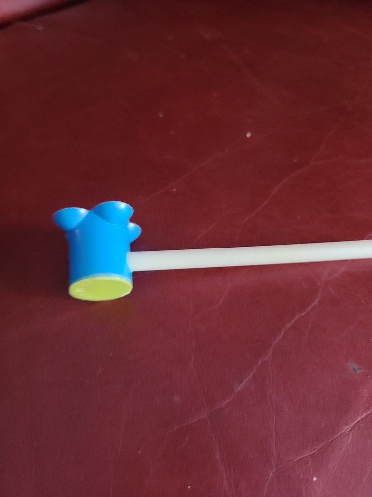Vintage Plastic 4 Hole Blue Bubble Blower With A White Stem
