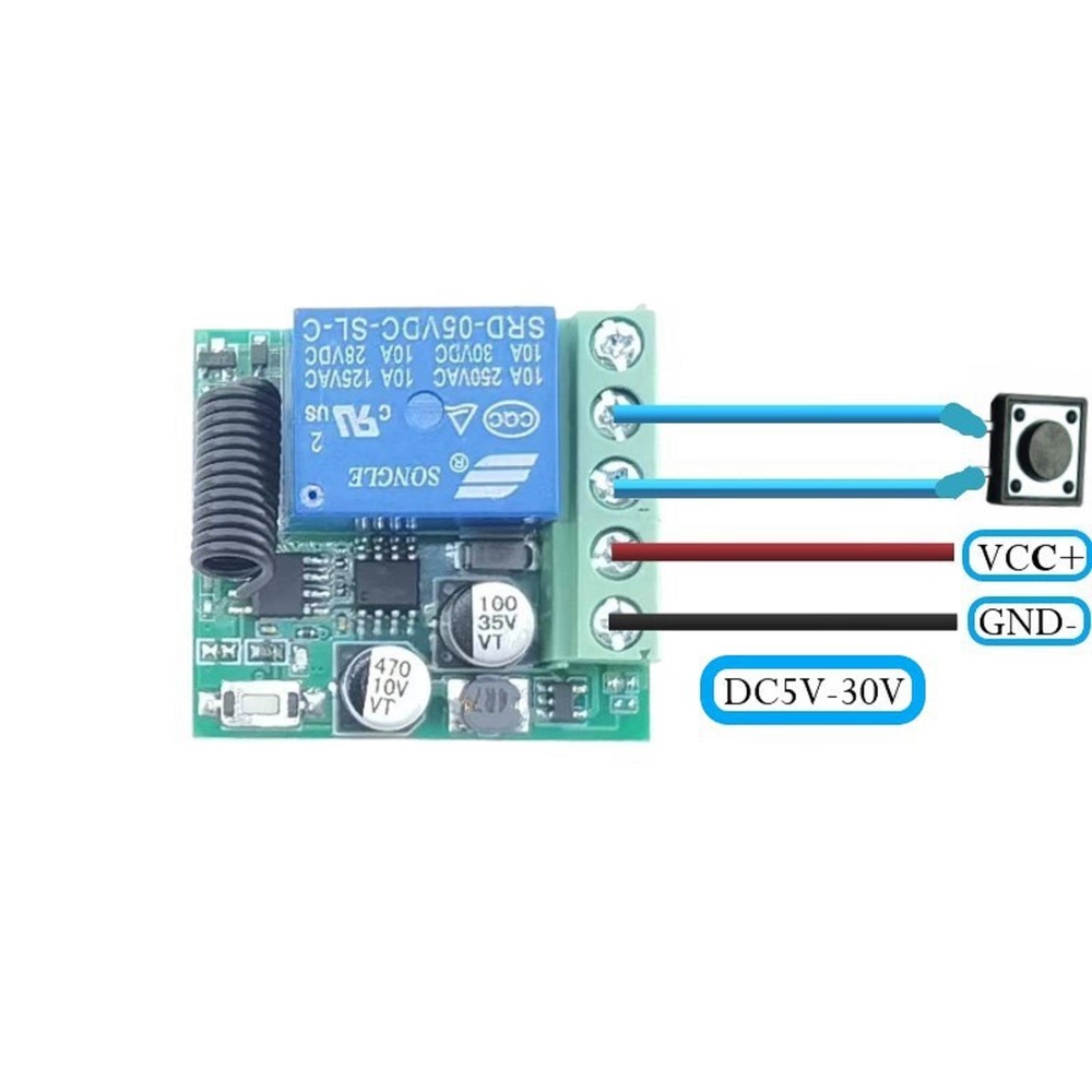 433Mhz DC5-30V 1CH Universal Wireless Remote Control Switch Relay Receiver Kit E