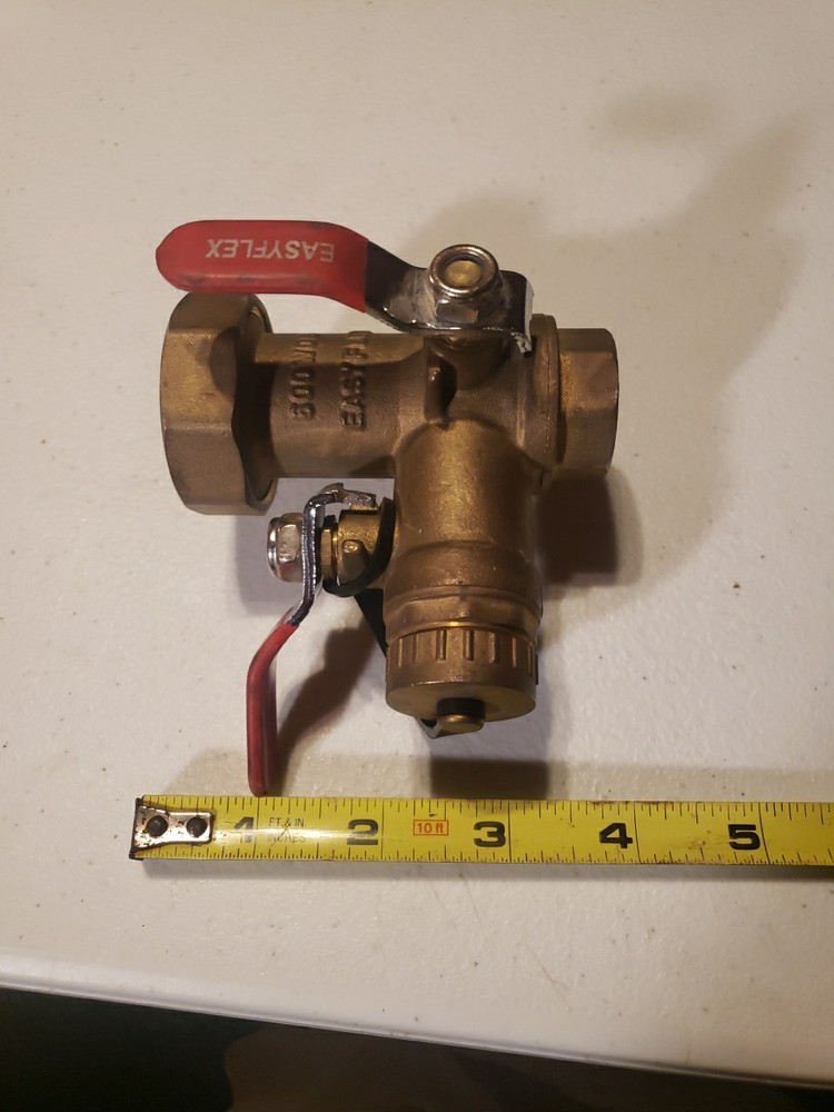 Easyflex 3/4" tankless water heater brass service valve