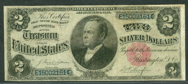 $2.00 Silver Certificate, “Windom”, 1891, Fr. #246, VF