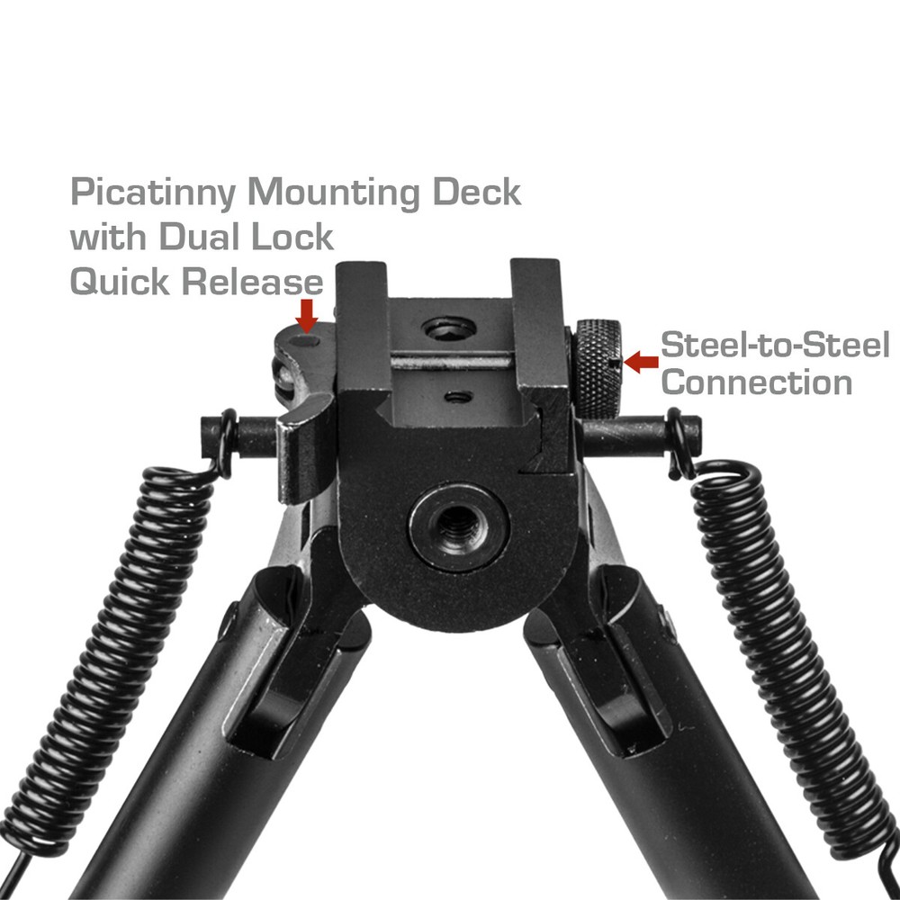 Lion Gears Tactical Foldable Bipod with Spring Lock Height Between 7.3"-9"