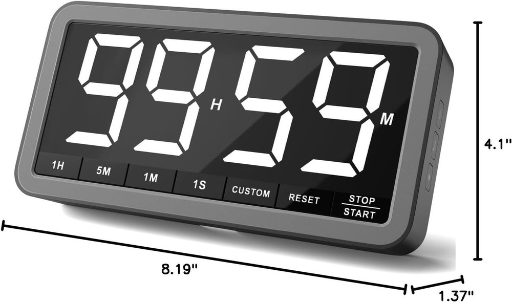 Extra Large Display Digital Timer with USB-C Charging for Kitchen & Classroom