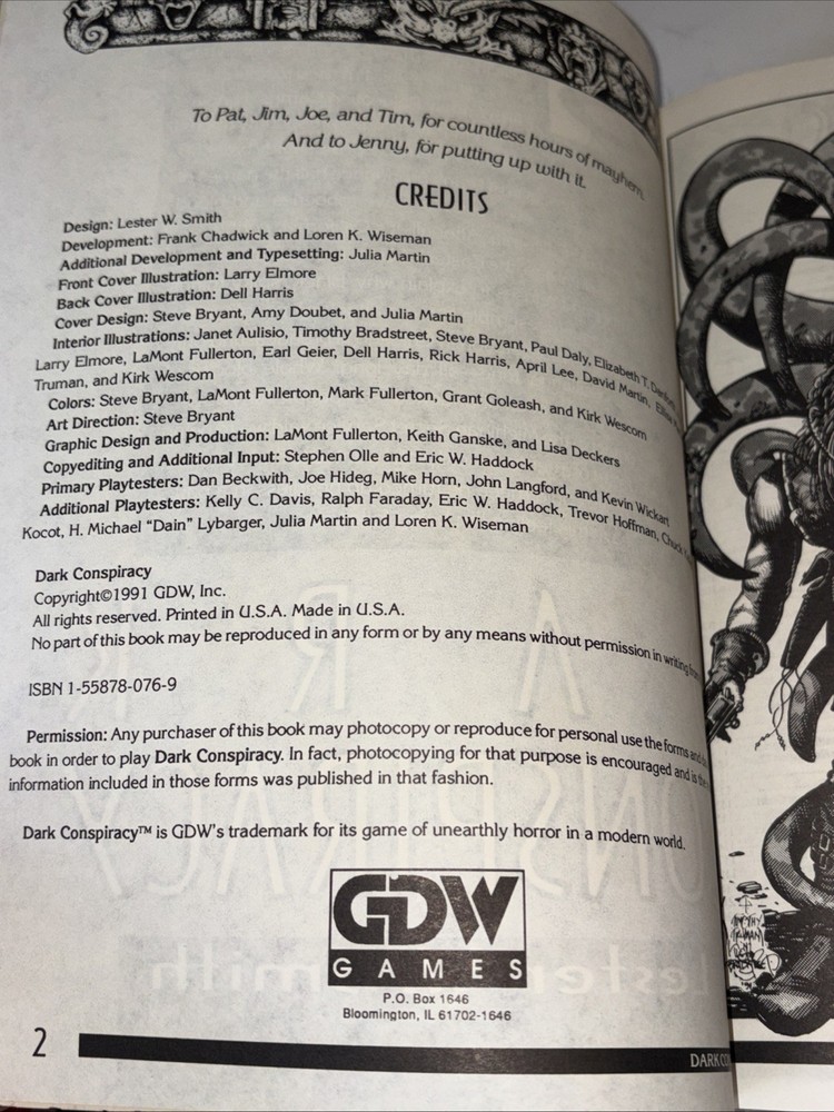 Dark Conspiracy RPG Core Rulebook GDW 2100 - 1991