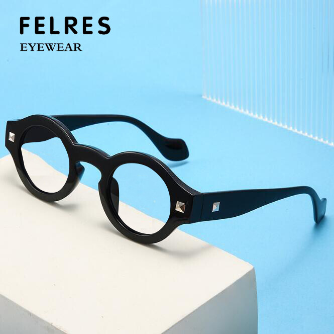 Round Thick Frame Blue Light Blocking Reading Glasses For Men Clear Lens Glasses